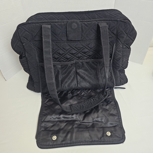 Vera Bradley Stroll Around Baby Diaper Tote Bag Black Quilted Travel - Picture 4 of 14